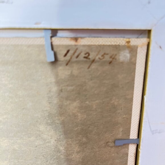 Original Artwork Framed Winter Village Scene Painting By B. Hummer - Picture 9 of 9